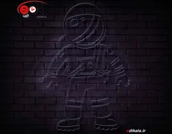 تابلو نئون طرح فضانورد شماره 4 در ابعاد مختلف +آداپتور+ فایل لایه باز