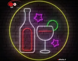 تابلو نئون طرح نوشیدنی شماره 19 در ابعاد مختلف + آداپتور