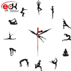 ساعت دیواری فانتزی طرح حرکات ورزشی در پنج رنگ