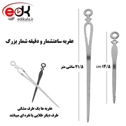 عقربه ساعت بزرگ ,ساعت شمار و دقیقه شمار نقره ای