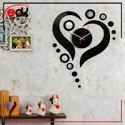 ساعت دیواری فانتزی طرح عشق مروارید در پنج رنگ