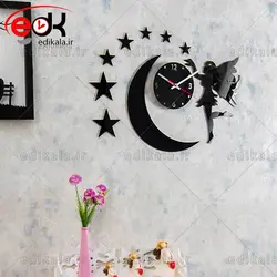 ساعت دیواری فانتزی طرح فرشته های آسمانی شماره 1 در پنج رنگ