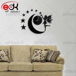ساعت دیواری فانتزی طرح فرشته های آسمانی شماره 1 در پنج رنگ