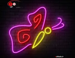 تابلو نئون طرح پروانه شماره 3 در ابعاد مختلف +آداپتور+ فایل لایه باز