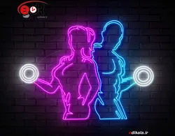 تابلو نئون طرح بدنسازی شماره 9 در ابعاد مختلف + آداپتور