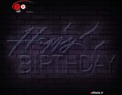 تابلو نئون طرح happy birthday شماره 15 در ابعاد مختلف +آداپتور+ فایل لایه باز