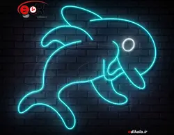 تابلو نئون طرح دلفین شماره 4 در ابعاد مختلف +آداپتور+ فایل لایه باز