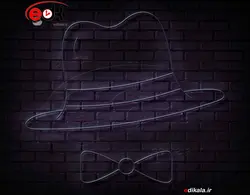 تابلو نئون طرح کلاه شماره 3 در ابعاد مختلف +آداپتور+ فایل لایه باز