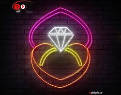 تابلو نئون طرح انگشتر شماره 4 در ابعاد مختلف +آداپتور+ فایل لایه باز