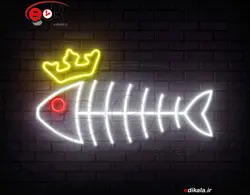 تابلو نئون طرح ماهی شماره 6 در ابعاد مختلف + آداپتور