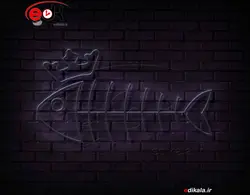 تابلو نئون طرح ماهی شماره 6 در ابعاد مختلف + آداپتور