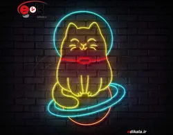 تابلو نئون طرح گربه شماره 30 در ابعاد مختلف + آداپتور
