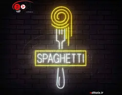 تابلو نئون طرح پاستا شماره 2 در ابعاد مختلف +آداپتور+ فایل لایه باز