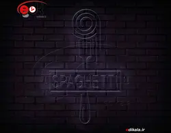 تابلو نئون طرح پاستا شماره 2 در ابعاد مختلف +آداپتور+ فایل لایه باز