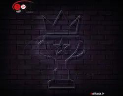 تابلو نئون طرح فوتبال شماره 3 در ابعاد مختلف +آداپتور+ فایل لایه باز