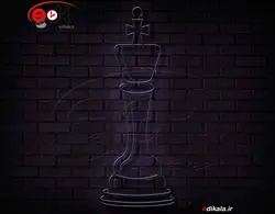 تابلو نئون طرح شطرنج شماره 7 در ابعاد مختلف +آداپتور+ فایل لایه باز