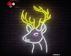 تابلو نئون طرح گوزن شماره 10 در ابعاد مختلف +آداپتور+ فایل لایه باز