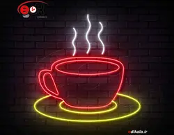 تابلو نئون طرح فنجان قهوه شماره 31 در ابعاد مختلف +آداپتور+ فایل لایه باز