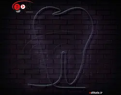 تابلو نئون طرح دندان شماره 4 در ابعاد مختلف +آداپتور+ فایل لایه باز