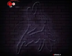 تابلو نئون طرح گرگ شماره 5 در ابعاد مختلف +آداپتور+ فایل لایه باز