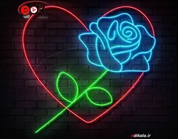 تابلو نئون طرح گل شماره 35 در ابعاد مختلف +آداپتور+ فایل لایه باز