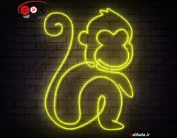 تابلو نئون طرح میمون شماره 2 در ابعاد مختلف +آداپتور+ فایل لایه باز