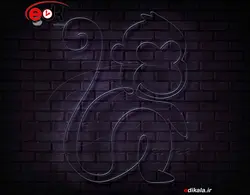 تابلو نئون طرح میمون شماره 2 در ابعاد مختلف +آداپتور+ فایل لایه باز