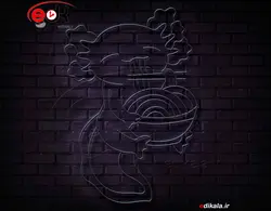 تابلو نئون طرح اکسولوتل شماره 5 در ابعاد مختلف +آداپتور+ فایل لایه باز