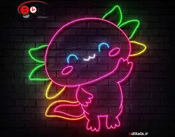 تابلو نئون طرح اکسولوتل شماره 4 در ابعاد مختلف +آداپتور+ فایل لایه باز