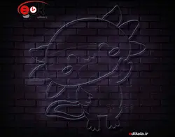 تابلو نئون طرح اکسولوتل شماره 4 در ابعاد مختلف +آداپتور+ فایل لایه باز