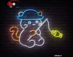 تابلو نئون طرح گربه شماره 34 در ابعاد مختلف + آداپتور