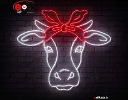 تابلو نئون طرح گاو شماره 1 در ابعاد مختلف +آداپتور+ فایل لایه باز
