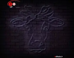 تابلو نئون طرح گاو شماره 1 در ابعاد مختلف +آداپتور+ فایل لایه باز