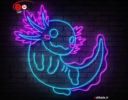 تابلو نئون طرح اکسولوتل شماره 3 در ابعاد مختلف +آداپتور+ فایل لایه باز