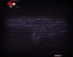 تابلو نئون طرح تفنگ شماره 2 در ابعاد مختلف +آداپتور+ فایل لایه باز