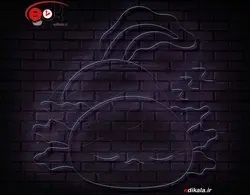 تابلو نئون طرح اکسولوتل شماره 1 در ابعاد مختلف +آداپتور+ فایل لایه باز