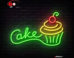 تابلو نئون طرح کیک شماره 12 در ابعاد مختلف +آداپتور+ فایل لایه باز