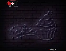 تابلو نئون طرح کیک شماره 12 در ابعاد مختلف +آداپتور+ فایل لایه باز