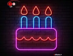 تابلو نئون طرح کیک شماره 10 در ابعاد مختلف +آداپتور+ فایل لایه باز