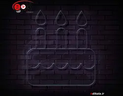 تابلو نئون طرح کیک شماره 10 در ابعاد مختلف +آداپتور+ فایل لایه باز