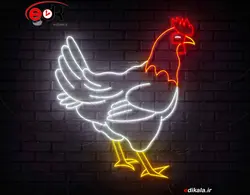 تابلو نئون طرح خروس شماره 4 در ابعاد مختلف +آداپتور+ فایل لایه باز