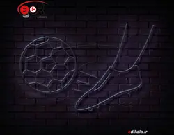 تابلو نئون طرح فوتبال شماره 4 در ابعاد مختلف +آداپتور+ فایل لایه باز