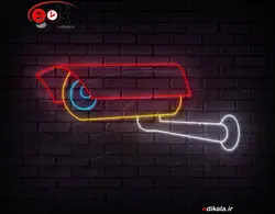 تابلو نئون طرح دوربین مدار بسته شماره 1 در ابعاد مختلف +آداپتور+ فایل لایه باز