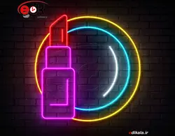 تابلو نئون طرح رژ لب شماره 3 در ابعاد مختلف +آداپتور+ فایل لایه باز