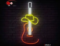 تابلو نئون طرح گیتار شماره 6 در ابعاد مختلف +آداپتور+ فایل لایه باز