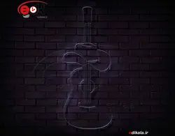 تابلو نئون طرح گیتار شماره 6 در ابعاد مختلف +آداپتور+ فایل لایه باز