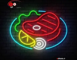 تابلو نئون طرح استیک شماره 5 در ابعاد مختلف +آداپتور+ فایل لایه باز