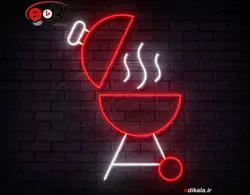 تابلو نئون طرح باربیکیو شماره 1 در ابعاد مختلف +آداپتور+ فایل لایه باز