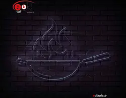 تابلو نئون طرح رستوران شماره 7 در ابعاد مختلف +آداپتور+ فایل لایه باز