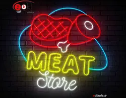 تابلو نئون طرح گوشت شماره 1 در ابعاد مختلف +آداپتور+ فایل لایه باز